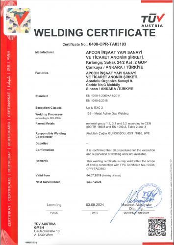 WELDING CERTIFICATE